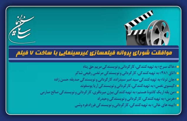 موافقت شورای پروانه فیلمسازی غیرسینمایی با ساخت 7 فیلم‌