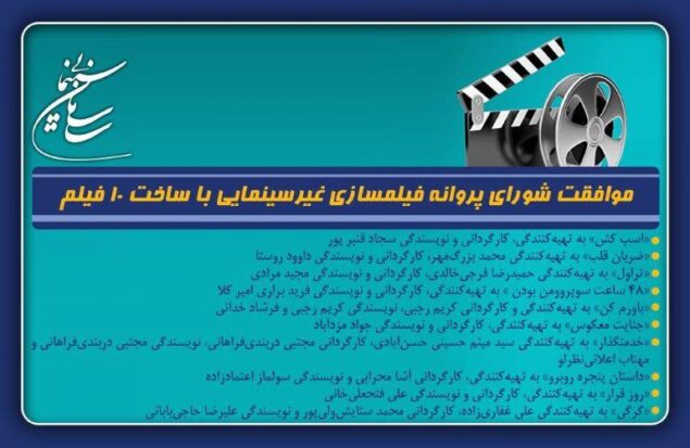 موافقت شورای پروانه فیلمسازی غیرسینمایی با ساخت 10 فیلم‌نامه